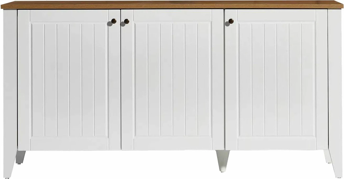 Konsol Skye Decor, Tuval 067, ngjyrë lis dhe e bardhë, 150x76x39cm