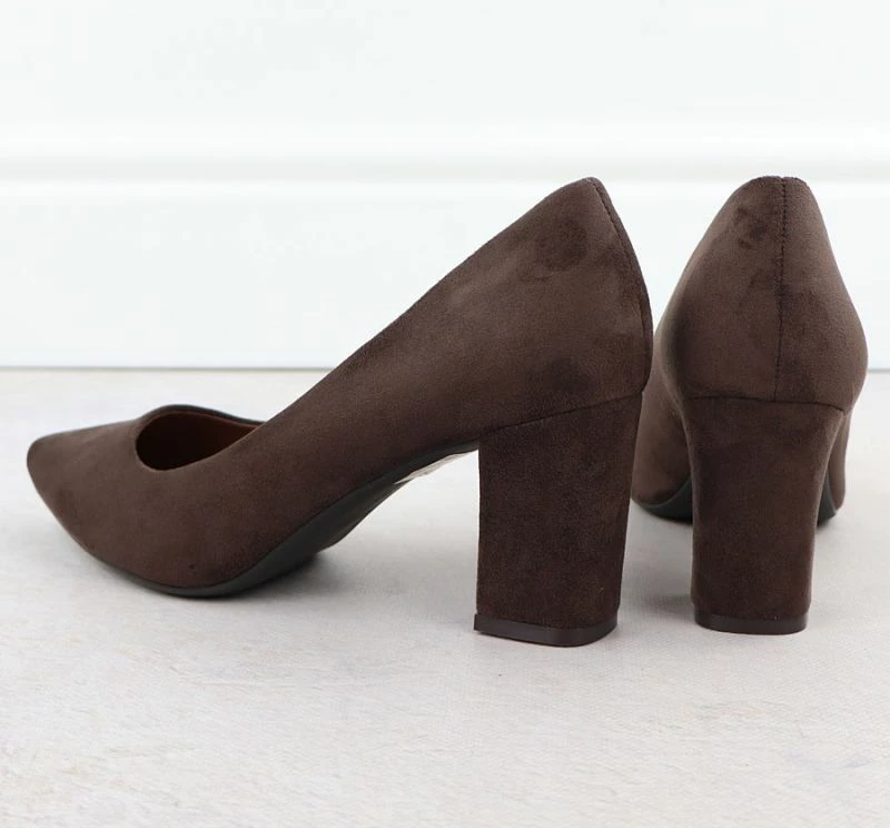 Këpucë elegante femra Leone, chocolate suede