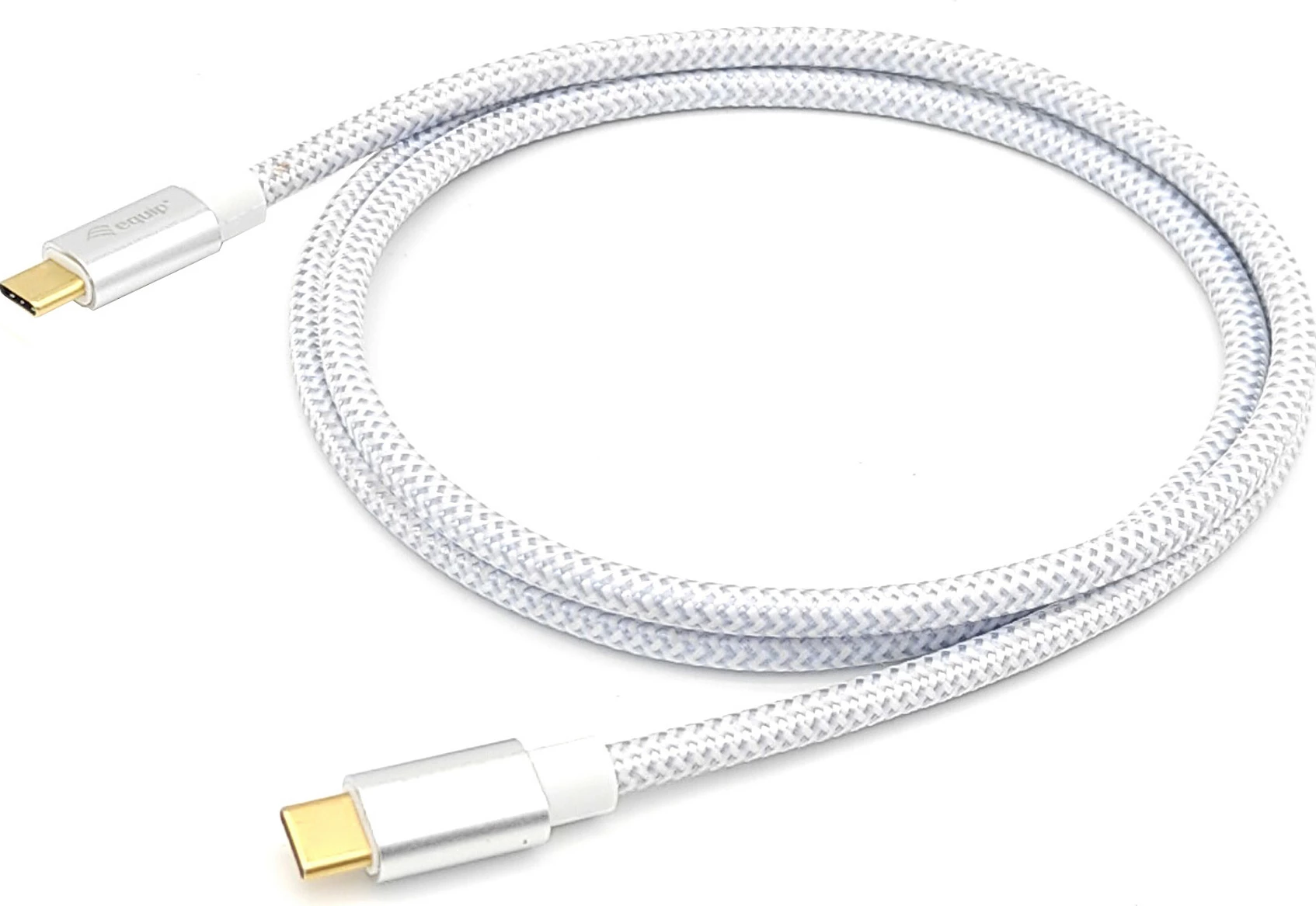 Kabëll USB C në USB C Equip USB 3.2 Gen 2, 1m, 100W, argjendtë/bardhë