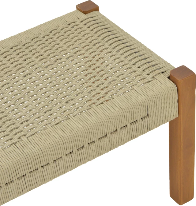 Bankë Uma, dru tik dhe litar poliestër, ngjyrë natyrale, 150x45x40cm