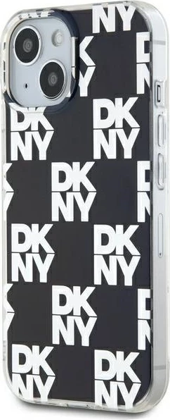 Mbështjellës DKNY IML Checkered Mono Pattern për iPhone 15/14/13, 6.1", i zi