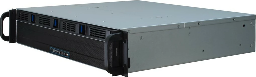 Kasë serveri Inter-Tech IPC 2U-2404S, rack 2U, micro ATX/Mini-ITX, 5x3.5", hot-swap, zezë/argjendtë