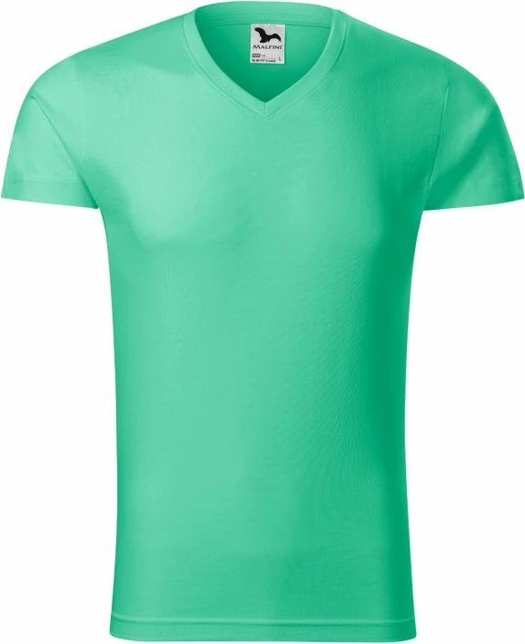 Maicë për meshkuj Malfini, ngushtë me qafë V, e gjelbër