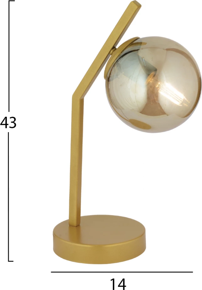 Llambë tavoline metalike, ngjyrë ari, FH7398.02, 14x43 cm