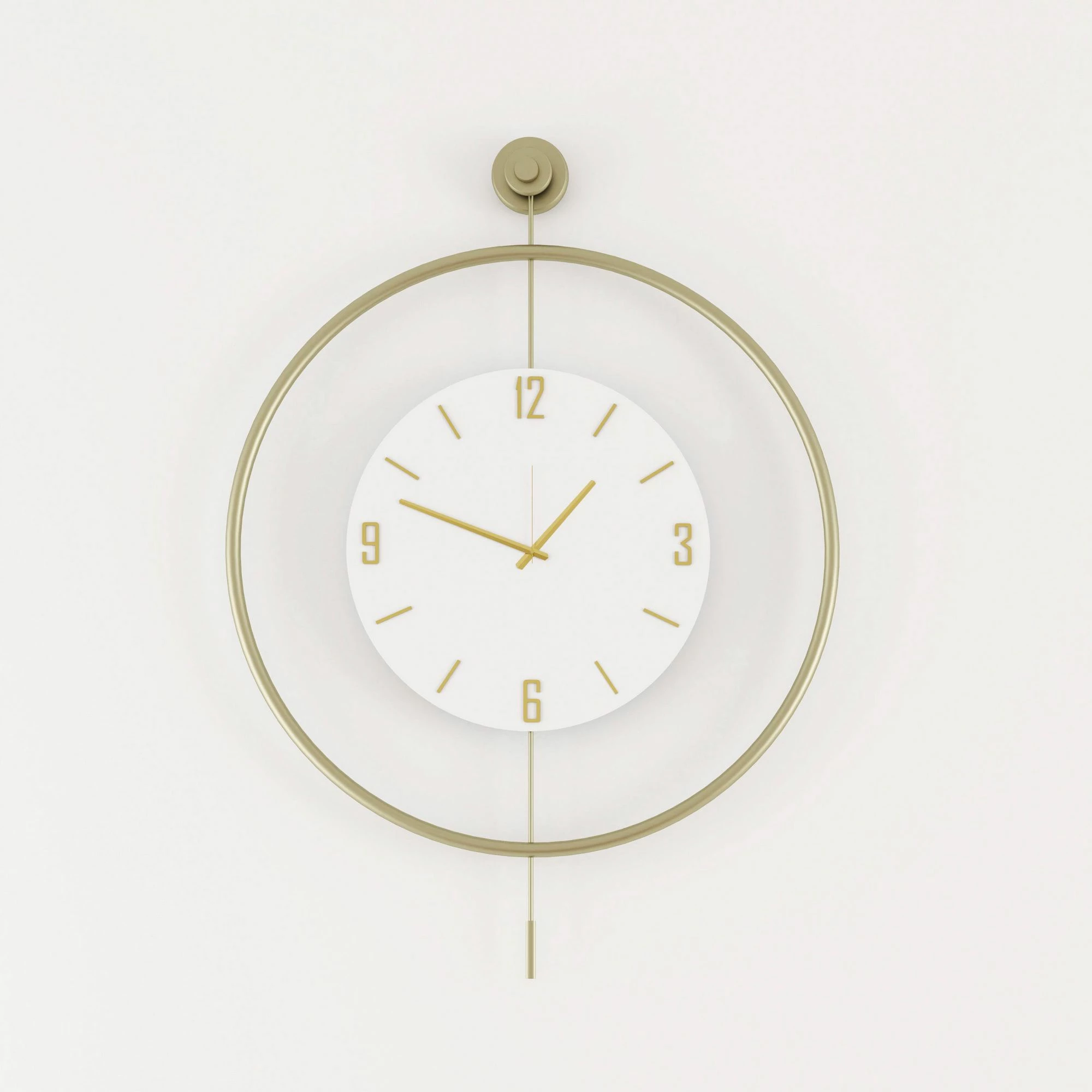 Orë muri dekorative metalike, ngjyrë ari, Wallity, Mclock-00134