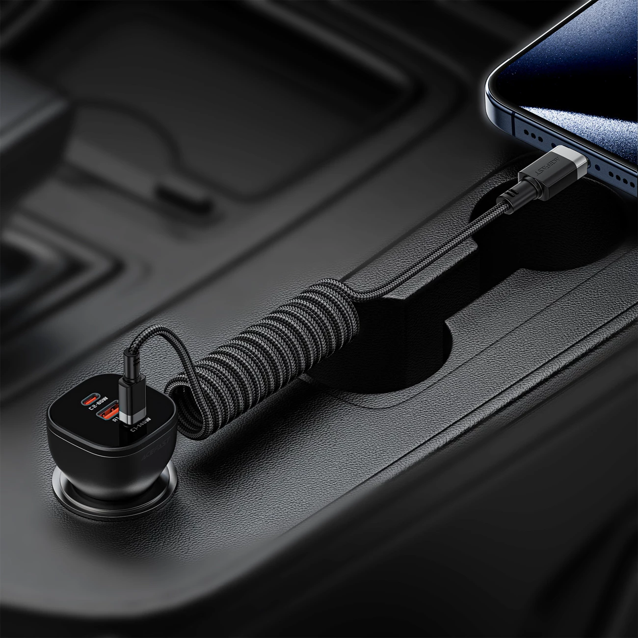 Kabllo USB-C në USB-C Acefast C14-03, 1.2m, 3A, 480Mb/s, e zezë