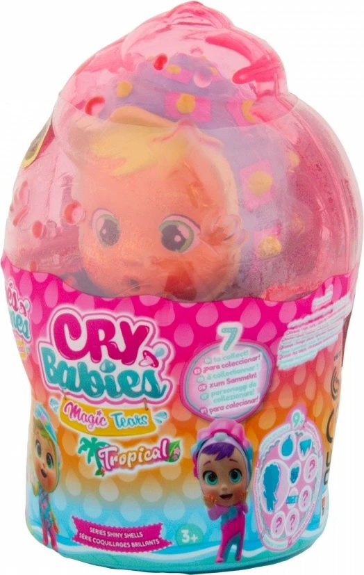 Kukull Cry Babies Magic Tears Shiny Shells Sandy, Tm Toys, IMC910317, me aksesorë, për vajza