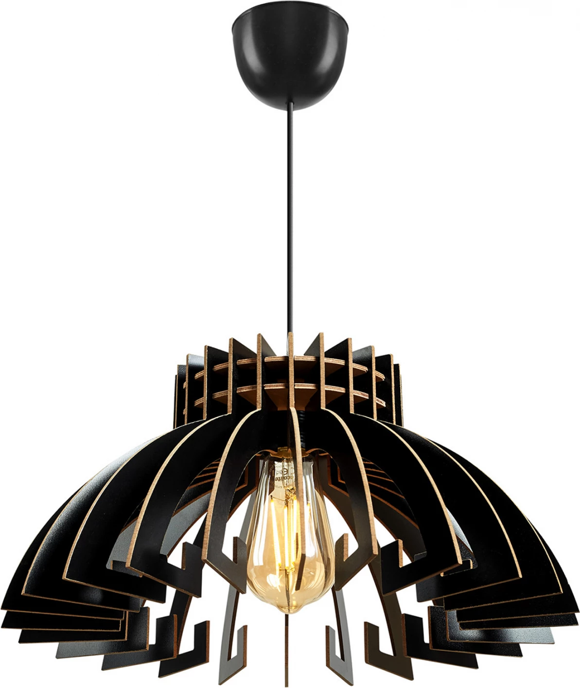 Llambë varëse prej druri, ngjyrë e zezë, FH7350.03, Φ54x65Υ cm