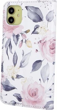 Mbështjellës flip ONASI Symphony për iPhone 12 / iPhone 12 Pro, PU lëkurë, me xhep kartele, i bardhë