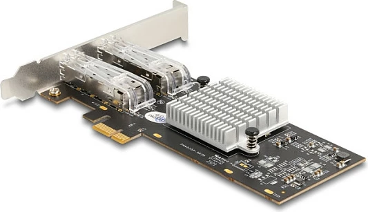 Kartelë rrjeti PCIe DeLOCK Intel I350, 2x SFP, Gigabit 1Gbps, e brendshme, e zezë