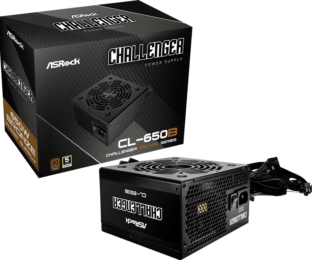furnizues energjie kompjuteri ASRock CL-650B 650W 80 PLUS Bronze, 12 cm fan, jo-modular