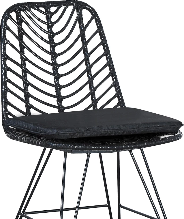 Set tavoline me dy karrige Kliton-Naoki, alumin dhe metal, anthracite e zezë, 80x80x74cm