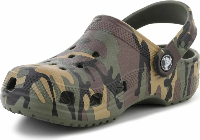 Kroksa për fëmijë Crocs Classic Camouflage Clog K, army green/multi