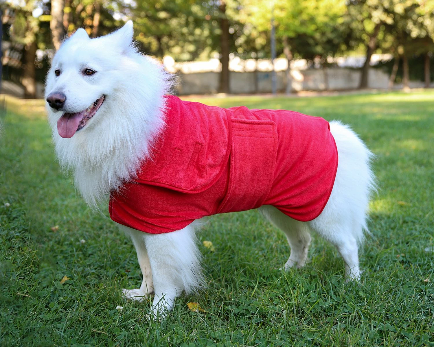 Rrobë banje për qen, e kuqe, Paws & Whiskers, Drygown