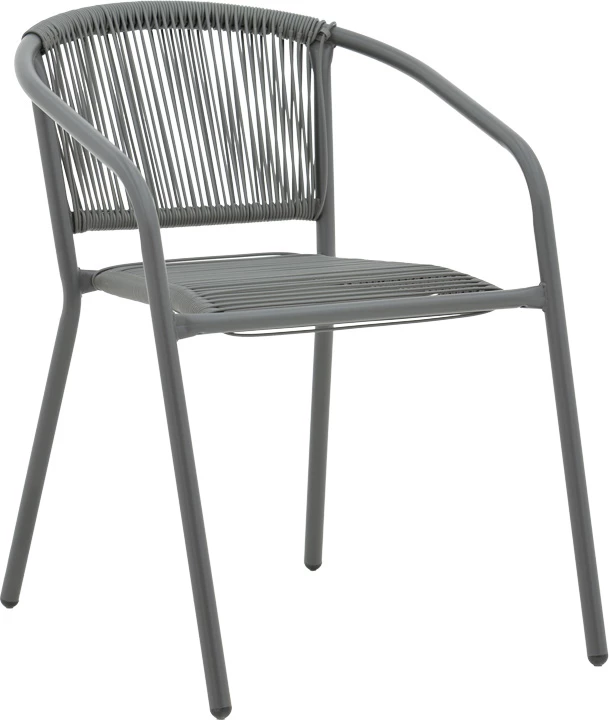 Tavolinë me karrige Valor-Lindaria, set prej 5 pjesësh, metal anthracite-qelq-pe rattan, 110x60x70cm