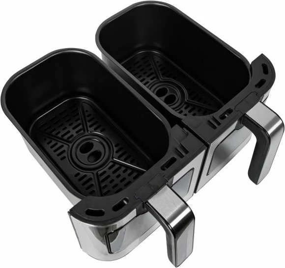 fryer me ajër të nxehtë BLOW 2500W 9L, dy dhoma, e zezë/inoks