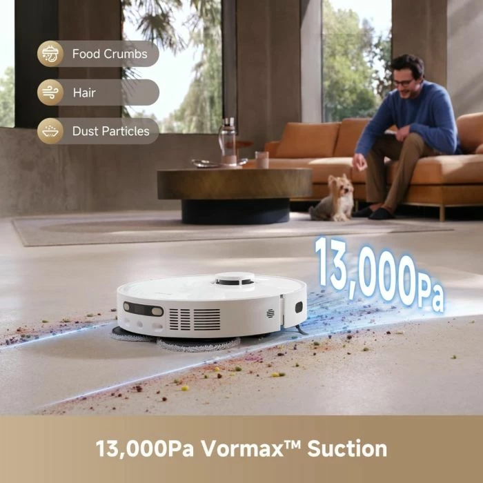 Fshesë robotike me mop DREAME D20 Ultra, 13000 Pa, PowerDock auto-empty, Wi‑Fi, e bardhë
