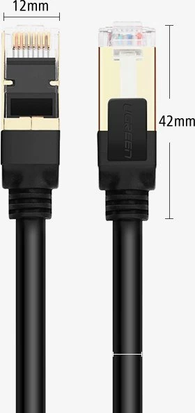 Kabllo rrjeti Ugreen Cat 7 STP, RJ45, 2m, e zezë