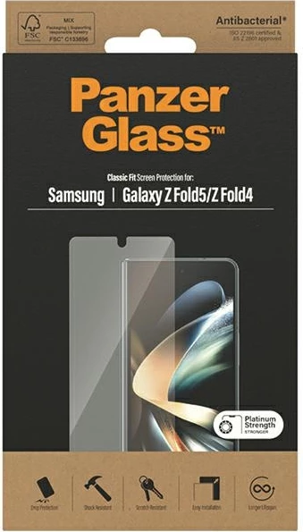 Xham mbrojtës PanzerGlass Classic Fit për Samsung Galaxy Z Fold5/Z Fold4, antibakterial