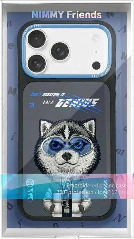 Case Nimmy Cool&Cute 2.0 Wolf për iPhone 17 Pro, e zezë
