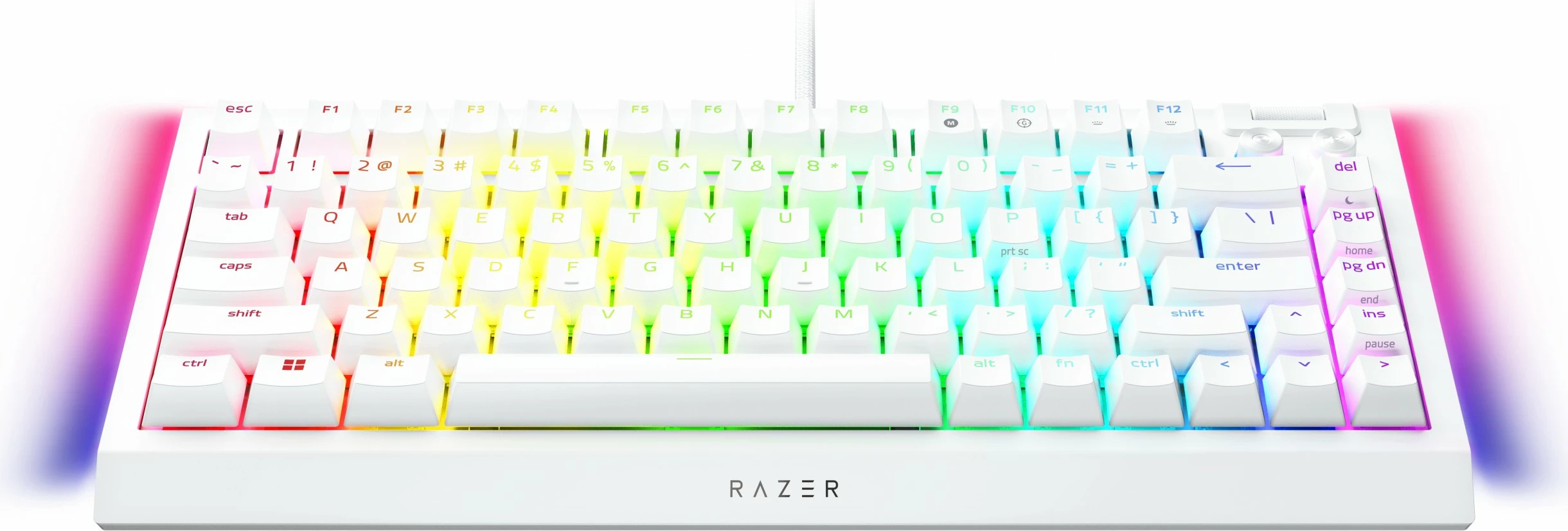 Tastierë Razer BlackWidow V4, 75%, mekanike, RGB, USB-C, e bardhë