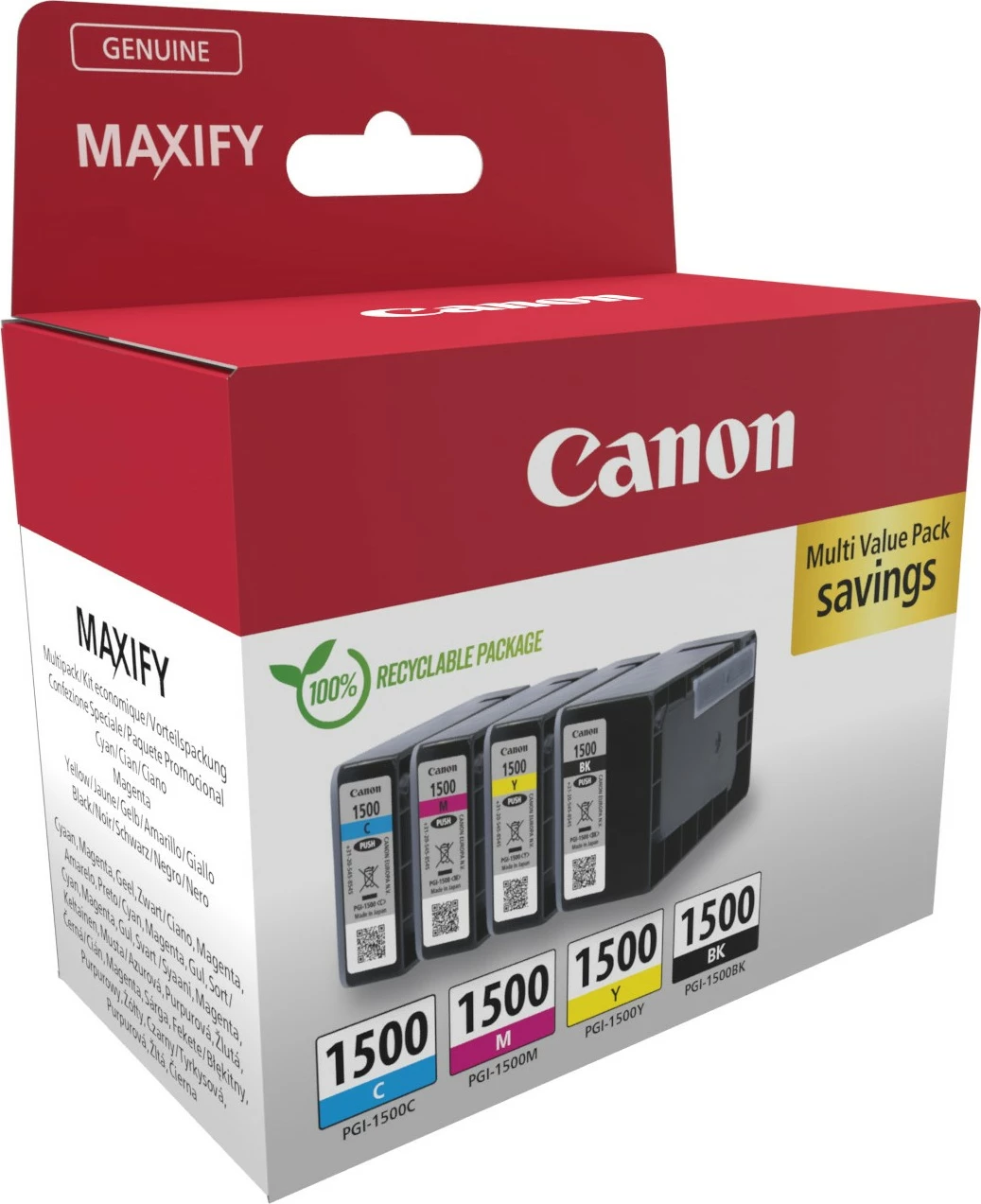 Toner Canon 9218B006, 4 copë, E zezë, Cyan, Magenta, E verdhë