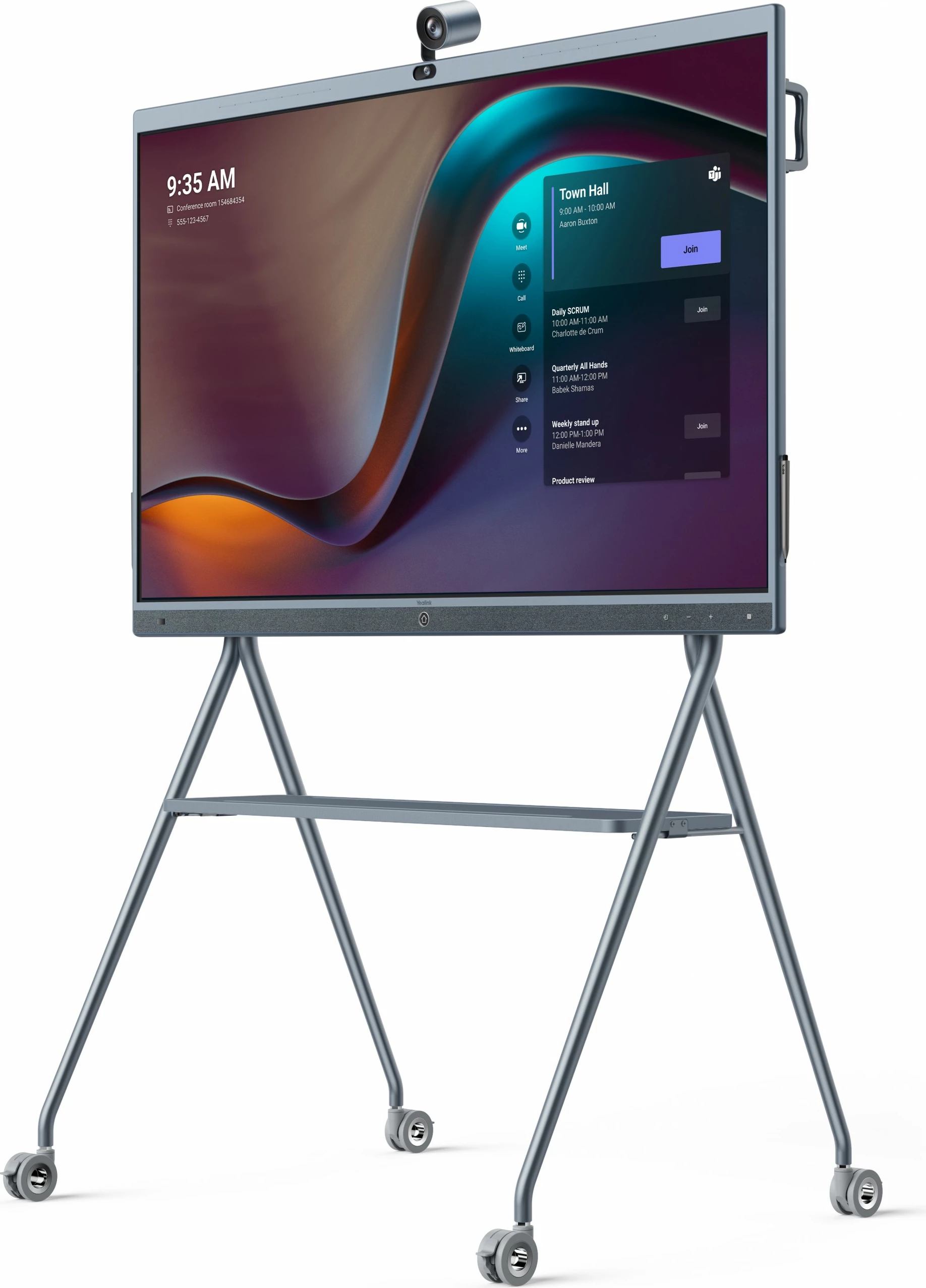 Mbajtës dyshemeje Yealink MB-FloorStand-650T, 165.1 cm (65"), Gri