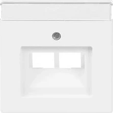 Mbulesë prizë muri Busch-Jaeger 1710-0-3888, 2 dalje, 63x63 mm, e bardhë