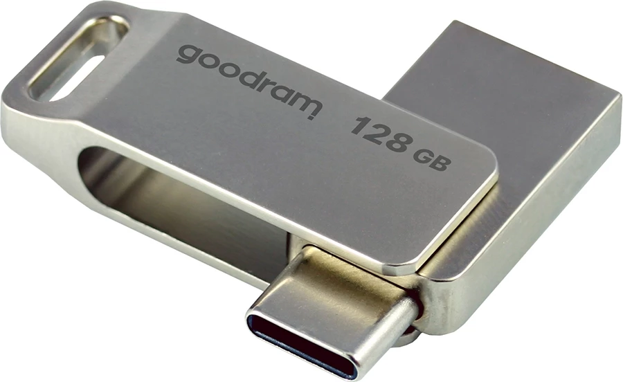USB Flash Drive Goodram ODA3, 128GB, USB 3.2, USB-A/USB-C, Argjend