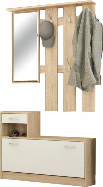 Mobilje hyrëse Jamie ngjyrë natyrale-bardhë 100x27.5x187cm