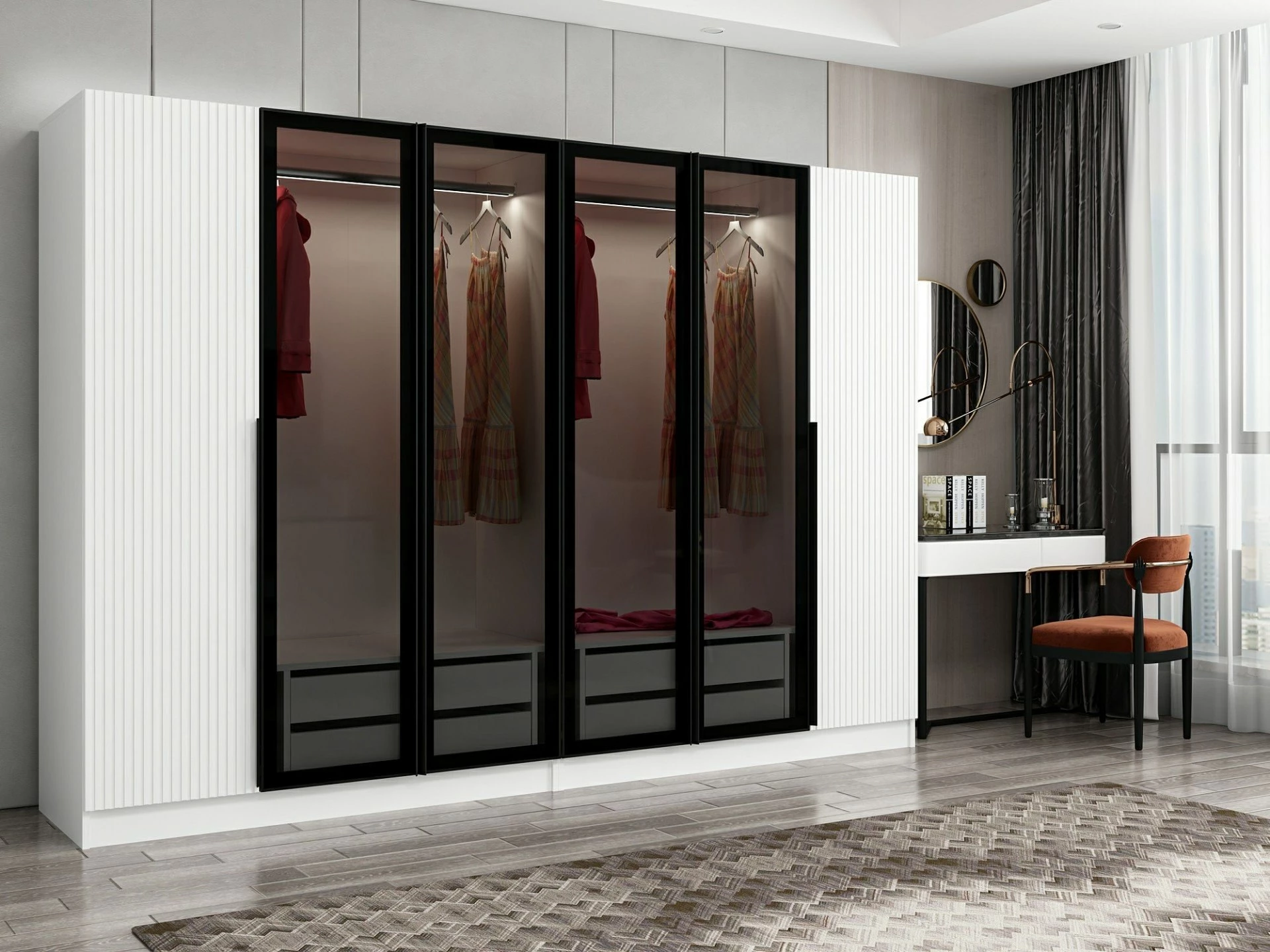 Dollap garderobe Skye Decor, Kale Plus, fume, 270x210x52cm