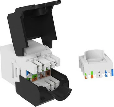 Prizë Keystone rrjeti EQUIP Cat6A RJ45, LSA, PoE, 8 copë, e bardhë