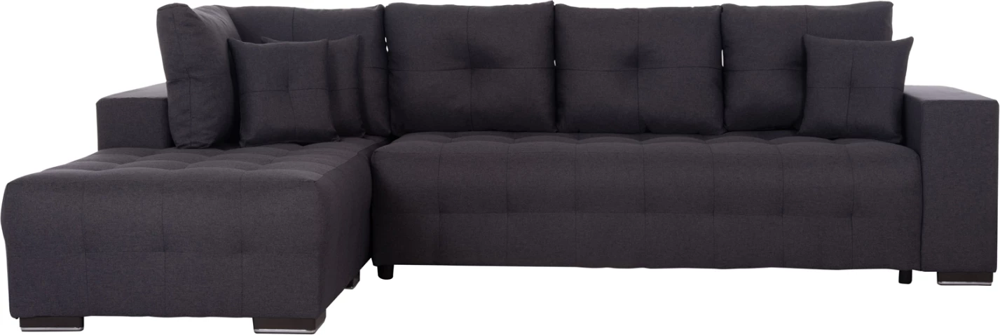 Kënd-sofë me hapësirë për magazinim, Trendston FH3302.01L, material gri, 298x177x95cm