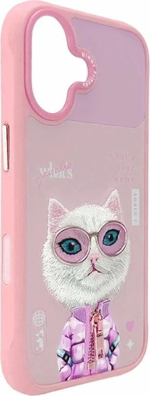 Kapak telefoni Nimmy Cool&Cute 2.0 Cat për iPhone 17, rozë