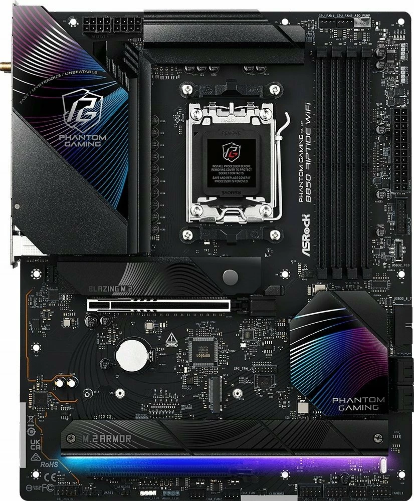 Pllakë amë ASRock B850 Riptide WiFi ATX DDR5 deri 256GB, Wi‑Fi 7, Bluetooth