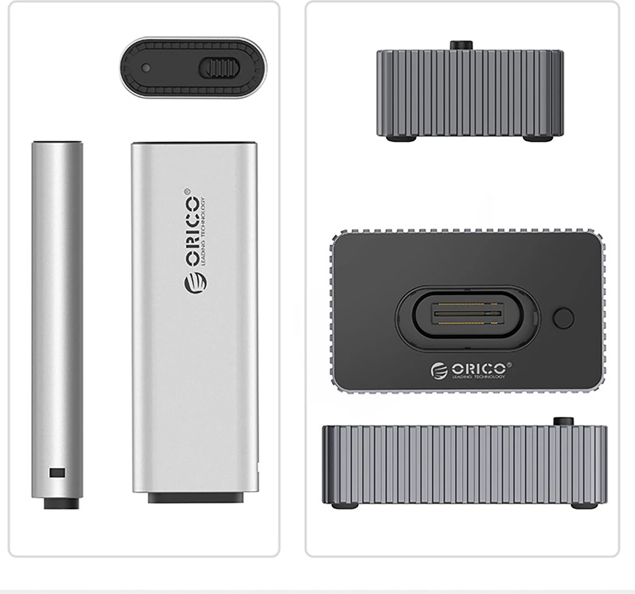 Docking station Orico IT18C3 për SSD M.2 NVMe/SATA, 8TB, USB-C, Gri