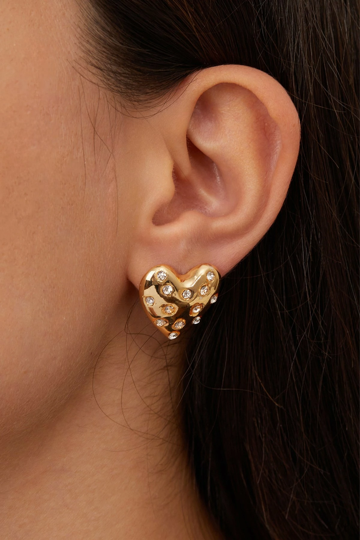 Vathë metalik në formë zemre, ngjyrë ari, ELKGC68017