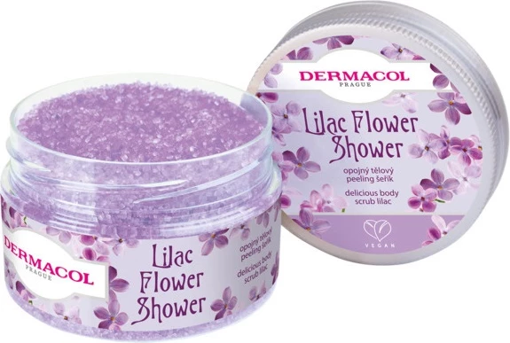 Peeling për trup Dermacol Flower Shower Lilac për femra 200g