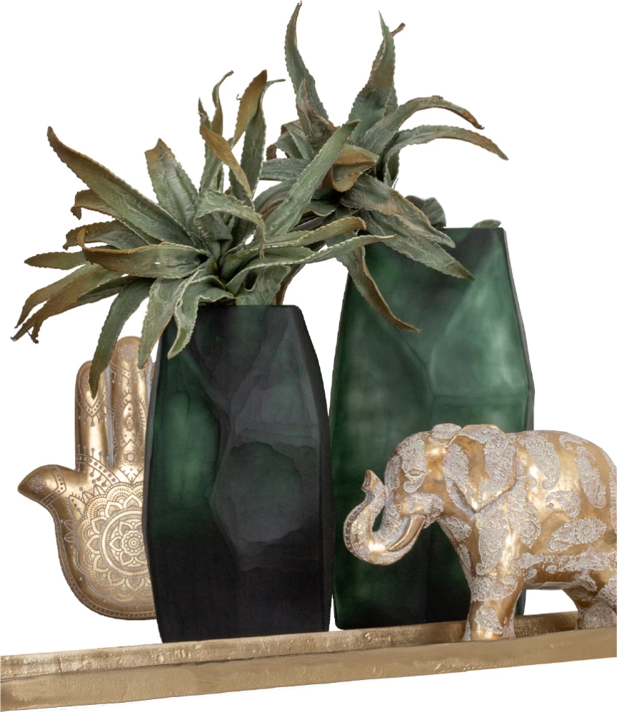 Tabaka dekorative STELLA, alumin, ngjyrë ari, 79x13x3 cm