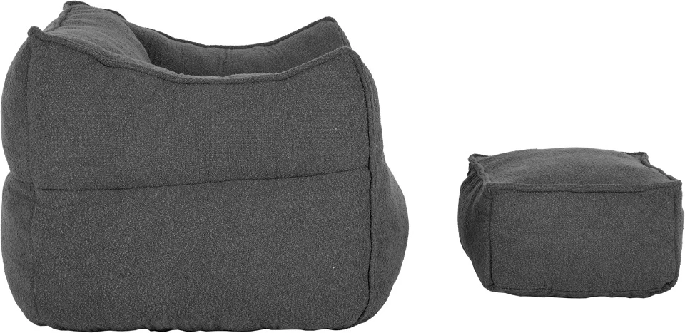 Set ulëse Sponge me këmbështetëse, ngjyrë gri e errët, 95x102x73cm