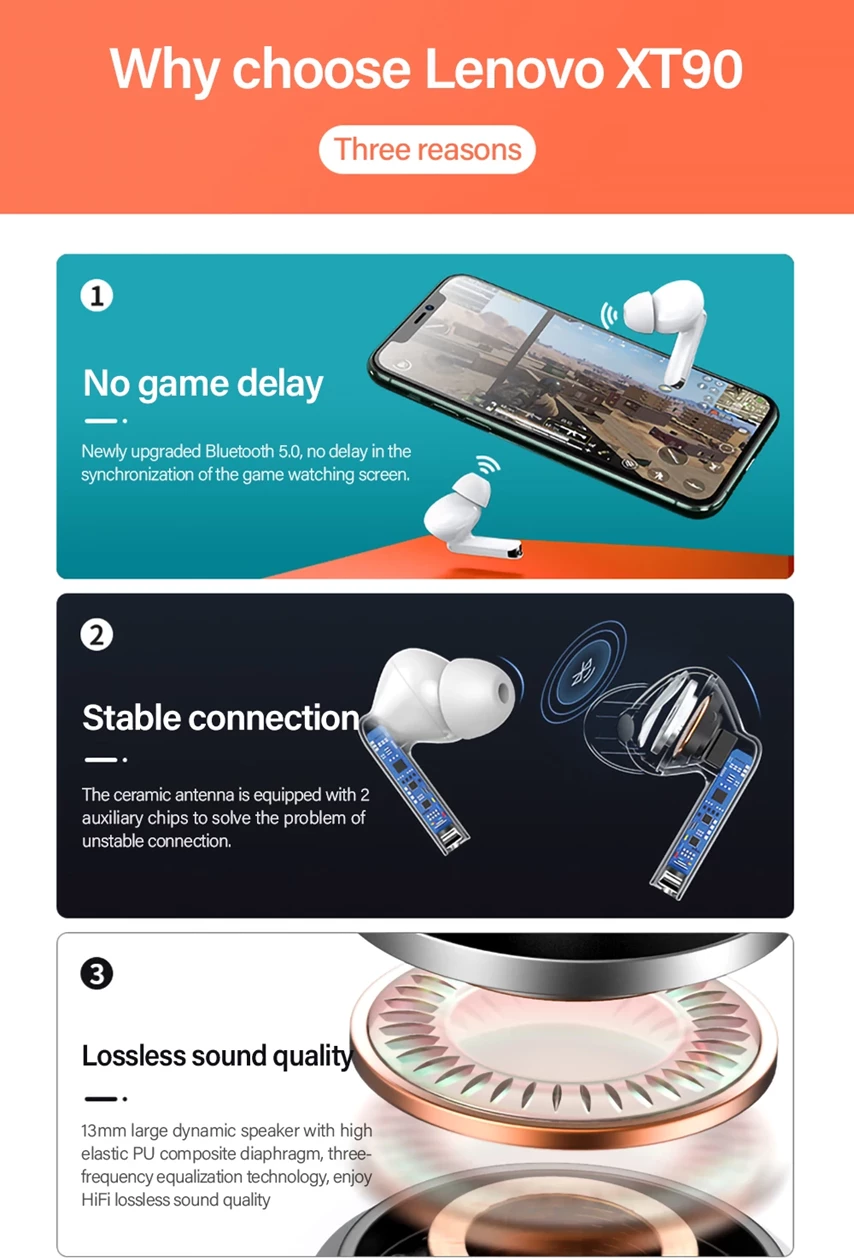 Dëgjuese Lenovo XT90, të bardha