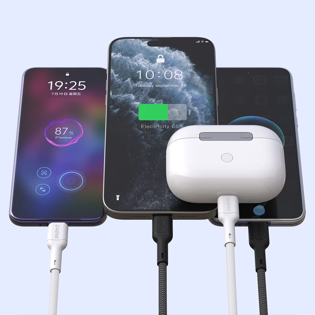Kabllo USB-C në USB-C Dudao L9C Max, 2m, 240W, e zezë