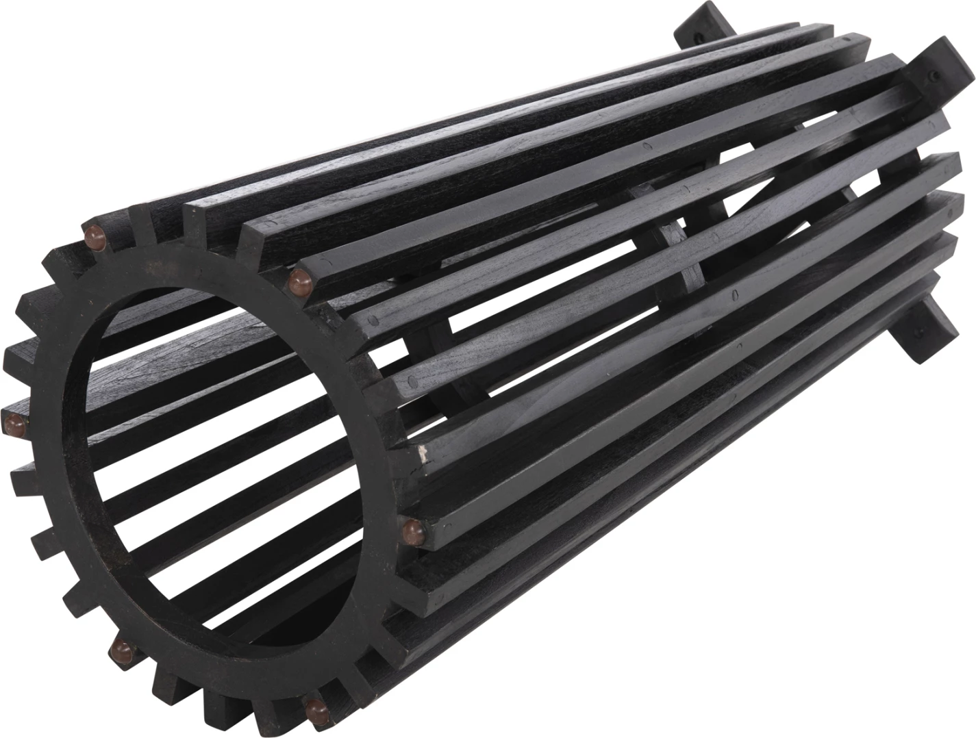 Baza e qëndrimit për bar, lartësi mesatare, e rrumbullakët, FRANTZ, FH9857.12, dru MINDI, ngjyrë e zezë, Φ40x90H cm