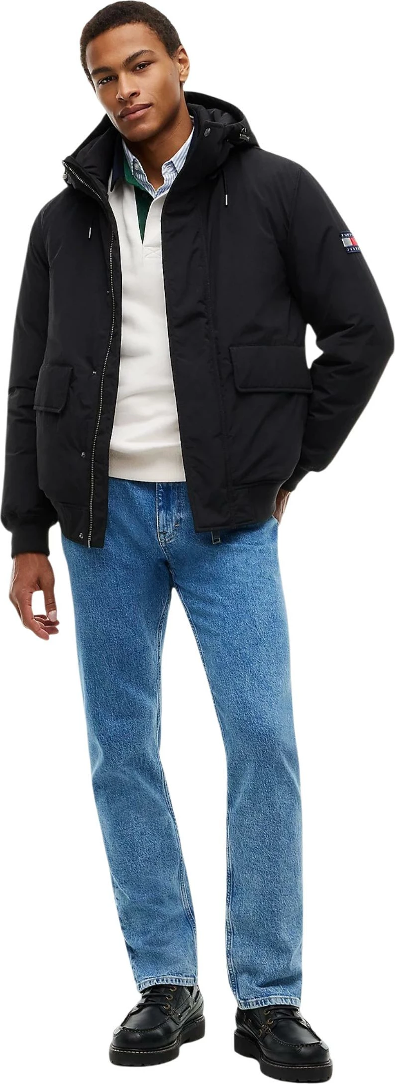 Jakne bomber për meshkuj Tommy Hilfiger Jeans DM0DM22032, të zeza [Madhësia: S]