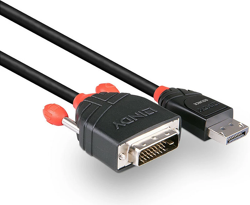 Kabllo DisplayPort në DVI-D LINDY, 2 m, 1920x1200@60Hz, e zezë