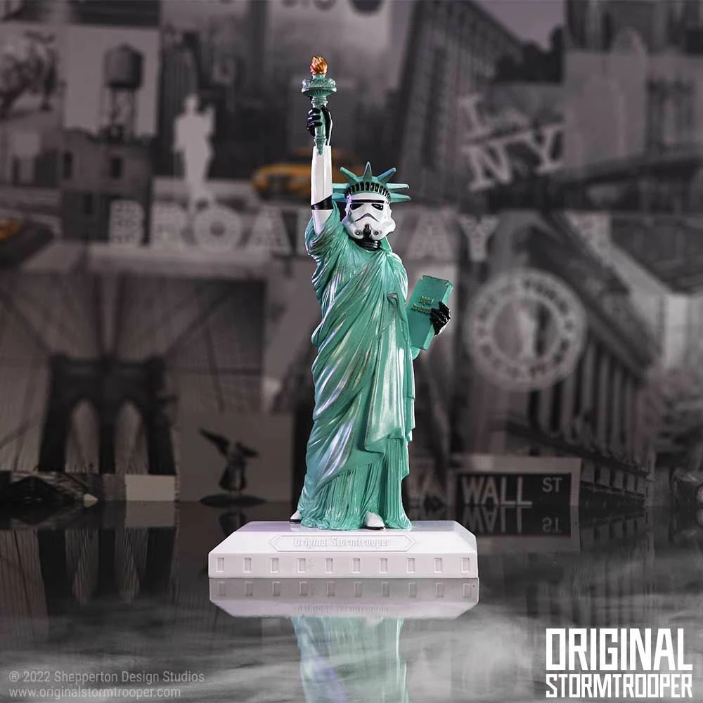 Figurinë NEMESIS NOW Stormtrooper What a Liberty, resin, e pikturuar me dorë, jeshile