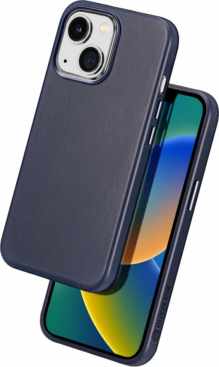 Mbështjellës Dux Ducis Naples për iPhone 14 Plus, MagSafe, lëkurë, kaltër