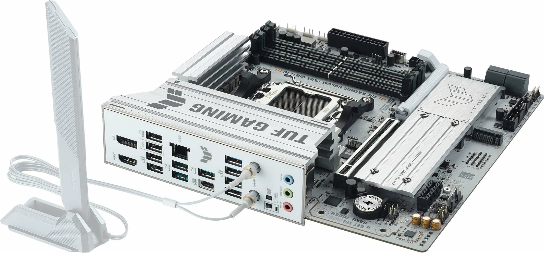 Pllakë amë Asus TUF Gaming B850M-PLUS WIFI7 W Micro ATX AM5 DDR5 256GB Wi‑Fi 7, e bardhë
