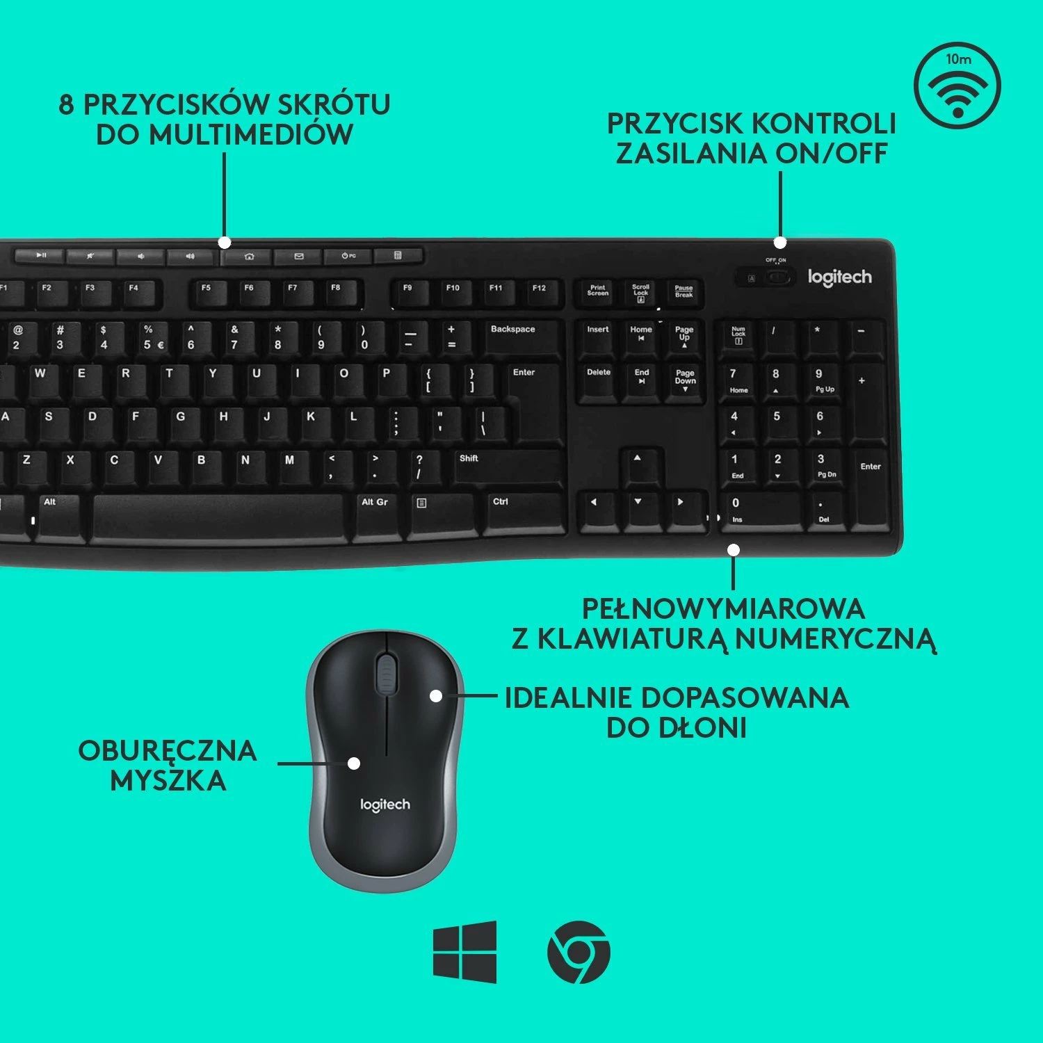 Set tastierë + Maus wireless Logitech MK270 (920-004508), US INTL, USB nano receiver, i zi