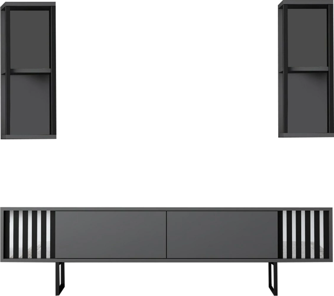 Komodë TV Hanah Home, linja krom, anthracite, e zezë